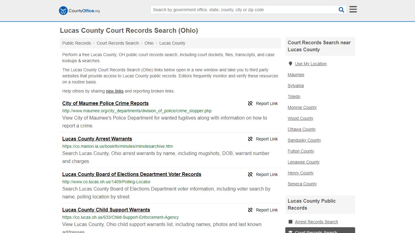 Lucas County Court Records Search (Ohio) - County Office
