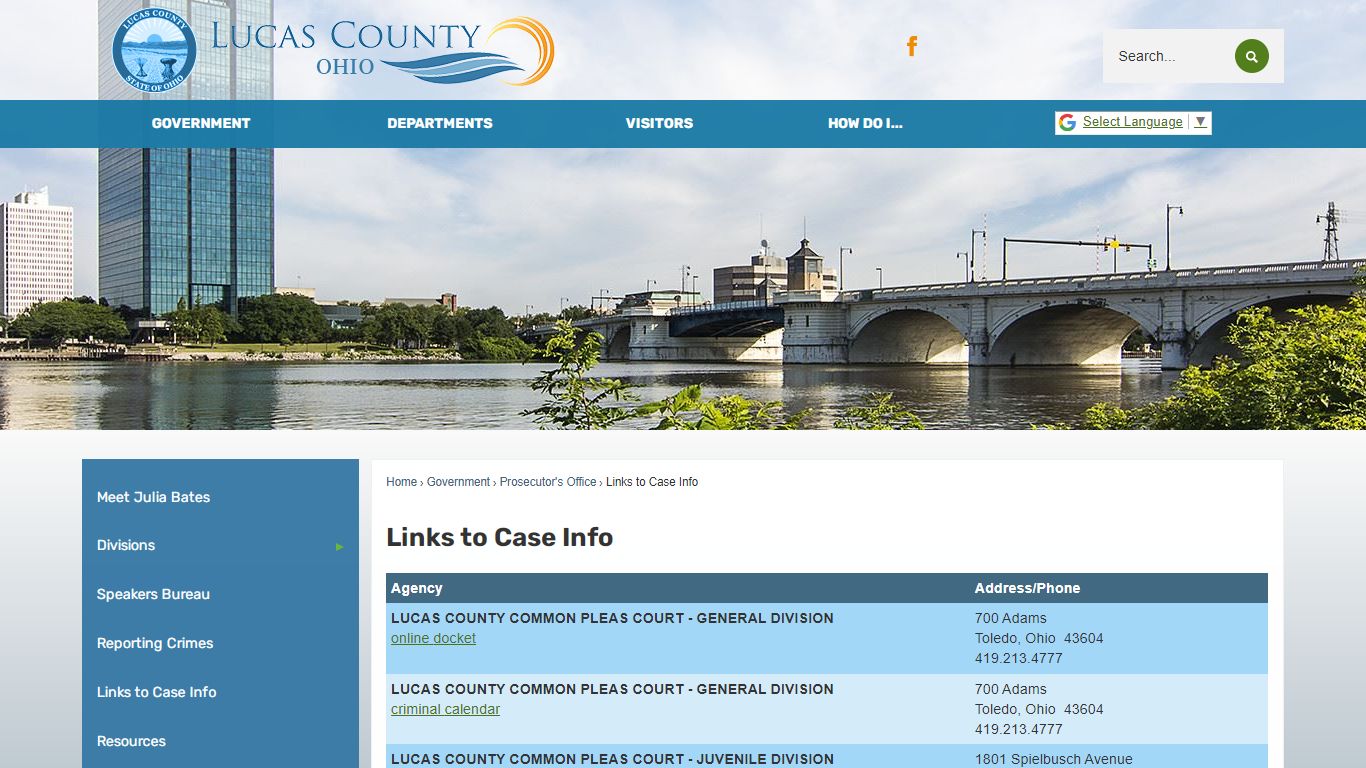 Links to Case Info | Lucas County, OH - Official Website